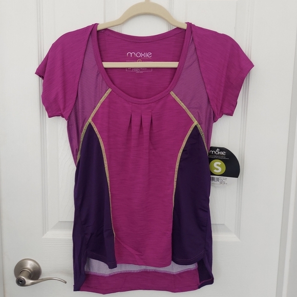 Moxie Cycling Wrap Tee Iris Small NWT - Picture 1 of 8